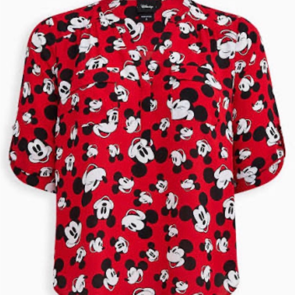 Torrid Disney Mickey Mouse Red Harper Blouse - Picture 2 of 3